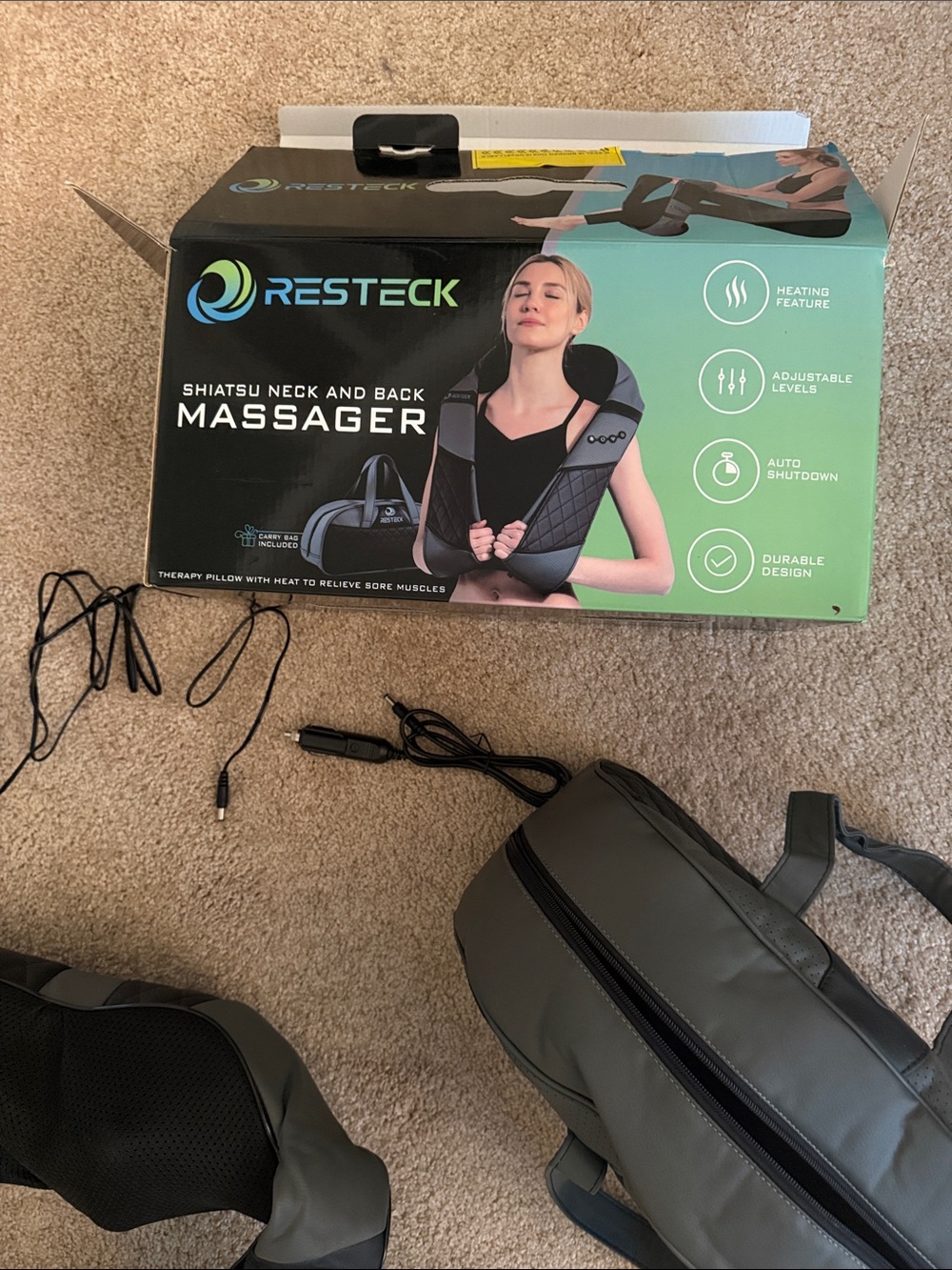 Gray Shiatsu Neck and Back Massager with Heat